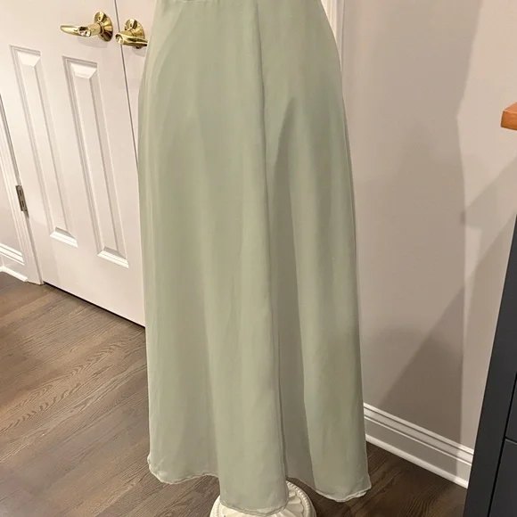 Chic One Shoulder Dress in Soft Sage Green - Picture 8 of 11